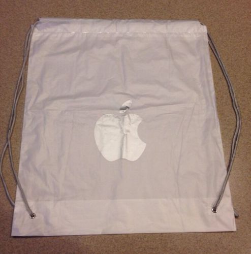 Apple Store Retail Merchandise Drawstring Back Pack Plastic 1 Bag 19&#034; x  16&#034;