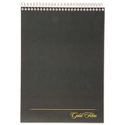 Gold Fibre Wirebound Writing Pad w/Cover, 8 1/2 x 11 3/4, White, Grey Cover