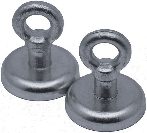 2 Eye Bolt Neodymium Hook Magnets - each holds 50 lbs - Neodymium Rare