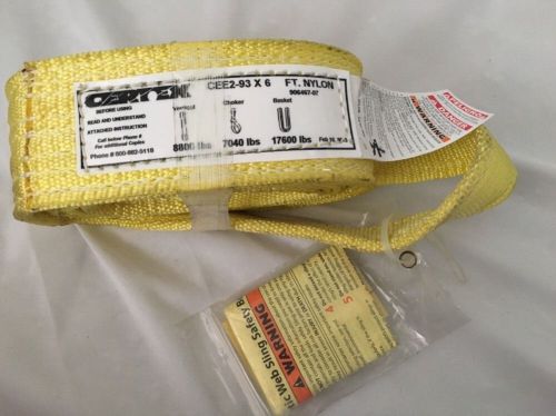 Certex nylon sling strap cee2 - 93 x 6ft lifting rigging pulling 17,600 pounds for sale