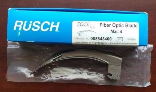 Teleflex RUSCH Laryngoscope Blade Mac 4 Fiber-Optic FOCS #005643400 NEW IN BOX