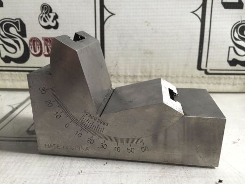 Toolmaker precision micro adjustable angle v vee block 30° - 0° - 60° mill lathe for sale