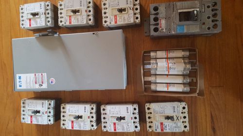 Electrical breakers and 100 amp disconnect for sale