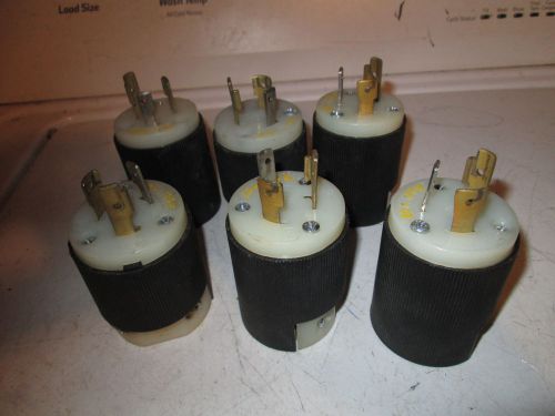 Lot of 6 hubbell male twist lock lok locking plug connector 20a amp 125v volt for sale