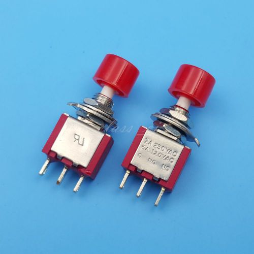 50Pcs Red 3Pin Momentary Push Button Switch Reset Button 2A/250VAC 5A/120VAC