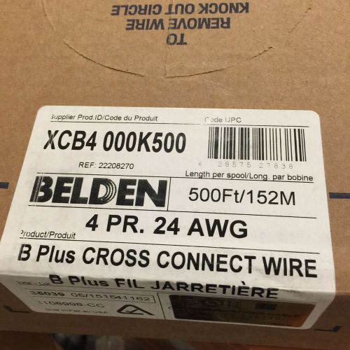 Belden b plus cross connect wire 4 pair 24awg #22208270 xcb4 000k500 500ft for sale