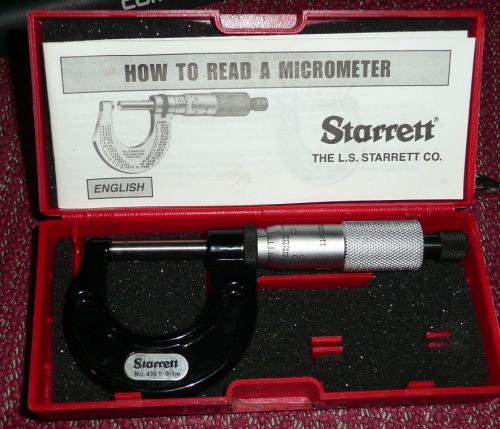STARRETT 436.1RL-1 0-1&#034; OUTSIDE MICROMETER *Free Shipping*  EXCELLANT COND