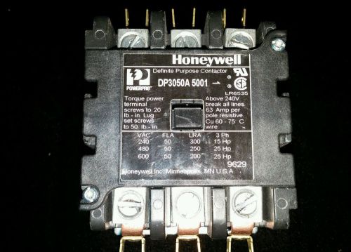 HONEYWELL COIL DP3050A5001 CONTACTOR PULL IN 9629 DEFINITE PROPOSE LITTLE USE.