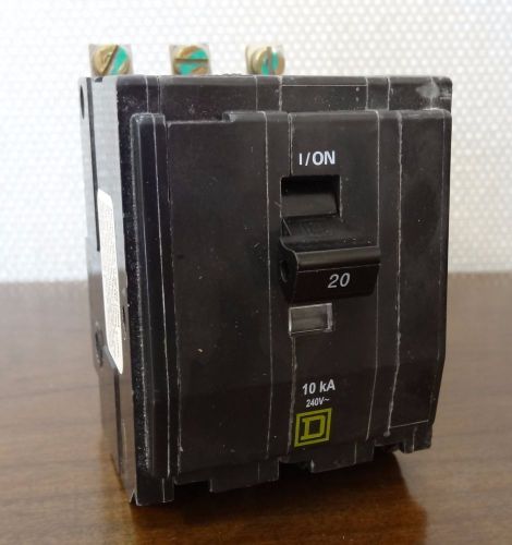 Square D 20 Amp 3-Pole QOB 10kA 240V Bolt On Circuit Breaker