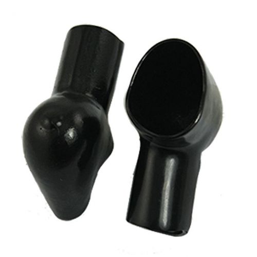 10 x black soft plastic smoking pipe shaped battery terminal caps gy for sale