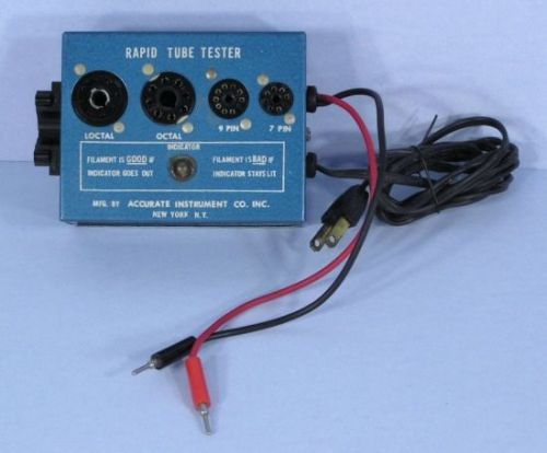 Accurate instruments rapid tube tester with leads for loctal octal 7-pin 9-pin for sale