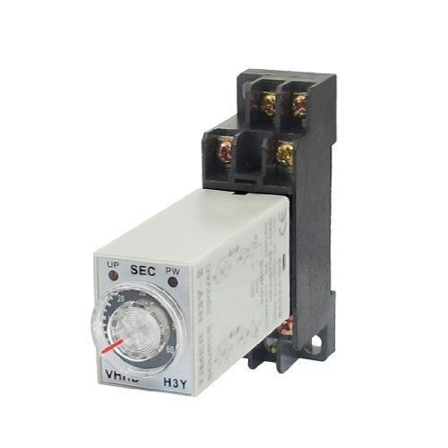Ac 220v h3y-2 0-60s dpdt 8 pins power on time delay relay w socket for sale