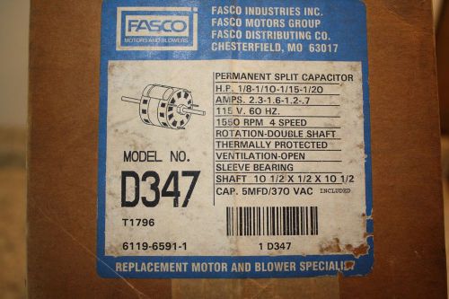 Fasco d347 fan coil air-condition motor - dual shaft 1550 rpm 4 speed for sale