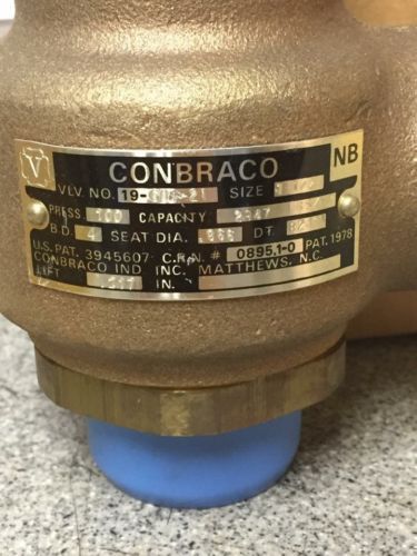 1 1/2&#034; x 1 1/2&#034; 19-601-21  hi pressure safety valve steam conbraco nos for sale