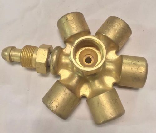 Western nitrogen, argon and helium rh male brass manifold block, cga-580 for sale