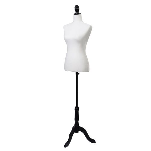 NB White Female Mannequin Torso Display W/ Black Tripod Stand Dress Form