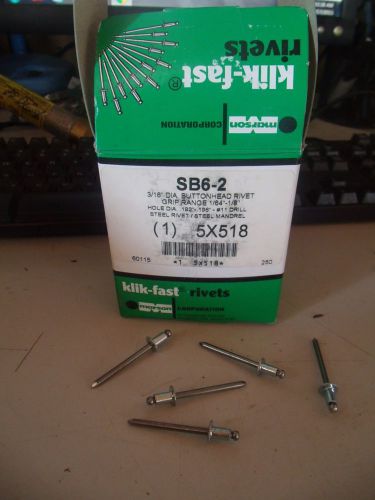 250 ~ marson klik-fast ~ sb6-2 ~ 5x518 ~ 3/16&#034; steel buttonhead blind rivets for sale