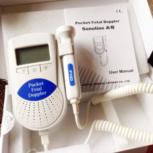 FDA Sonoline B Fetal doppler /Backlight LCD, baby heart monitor, 3mhz probe+ Gel
