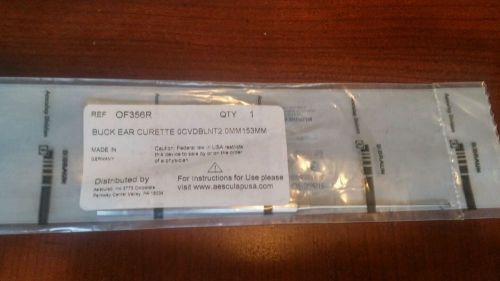 Aesculap Buck Ear Curette 0 Curved Blunt 2.0mm x 153mm NEW OF356R