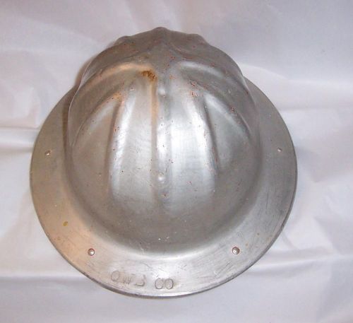 Aluminum hard hat b.f. mcdonald l.a. no liner vtg us pat nos. stamped owb co. for sale