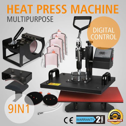 9 in 1 digital heat press machine sublimation for t-shirt/mug/plate hat printer for sale