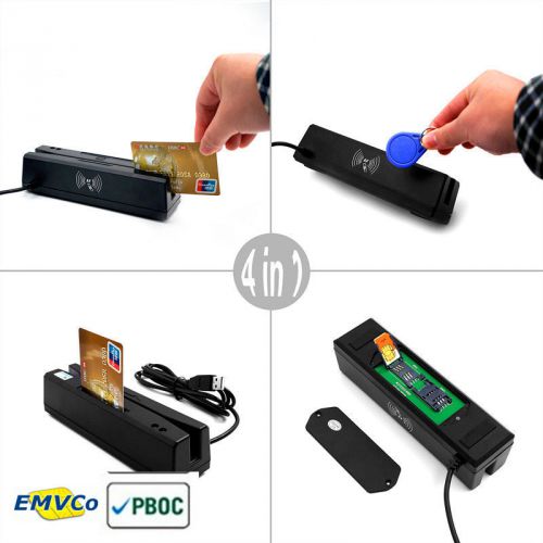 NEW ZCS160 4-in-1 Magnetic Card Reader+EMV/IC Chip/RFID/ PSAM Card Reader&amp;Writer