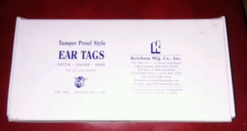 New box Metal Ketchum Mfg. Tamper Proof Ear Tags Cattle Hogs Farm 0100-0200