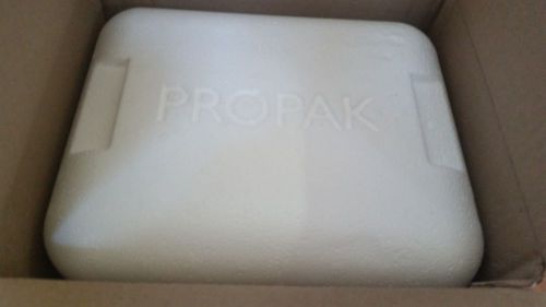 Large styrofoam box, insulated ice box, with outside cardboard box, 11&#034;x9&#034;x8&#034;
