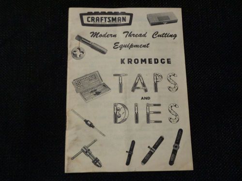 Craftsman Kromedge Taps and Dies Insturctional Pamphlet Free Shipping!!