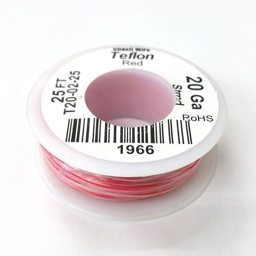 NEW 20AWG RED Teflon Insulated Stranded 600 Volt Hook-Up Wire 25 Foot Roll