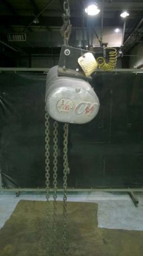 Cm 1/8 ton lodestar electric chain hoist model aa-2 3 phase for sale