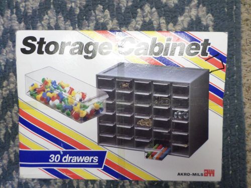 Vintage Akro Mils 30 Drawer Storage Cabinet NOS