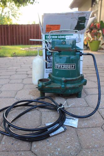 Everbilt 5100 gph1/2 hp cast iron sump pump tested &amp; works (jj) for sale