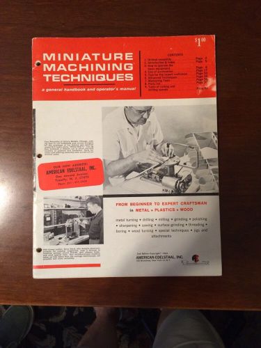 Unimat General Handbook And Operator&#039;s Manual