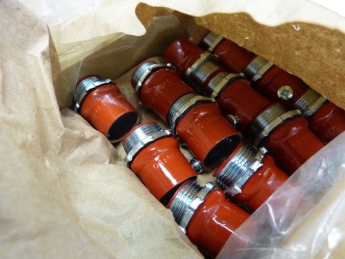 100 brand new t&amp;b 3/4&#034; set screw connectors for fire alarm systems color red for sale