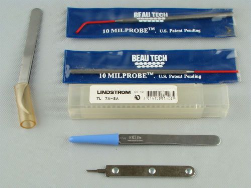 Lot of excelta lindstrom peer-oxel &amp; beau tech tweezer &amp; milprobe tools for sale