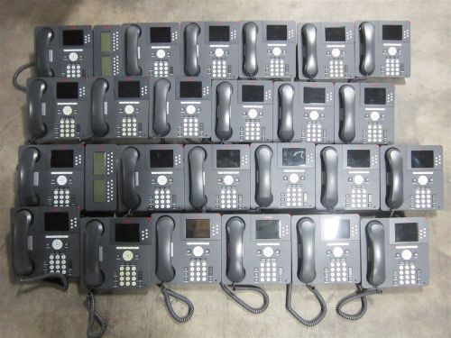 Lot of 24 avaya 9640 voip display business phones w/ handsets stands &amp; 2x smb24 for sale