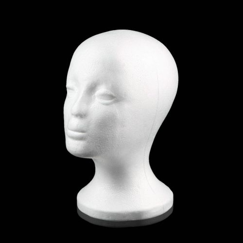 Female Styrofoam Mannequin Manikin Head Model Foam Wig Hair Glasses Display CA