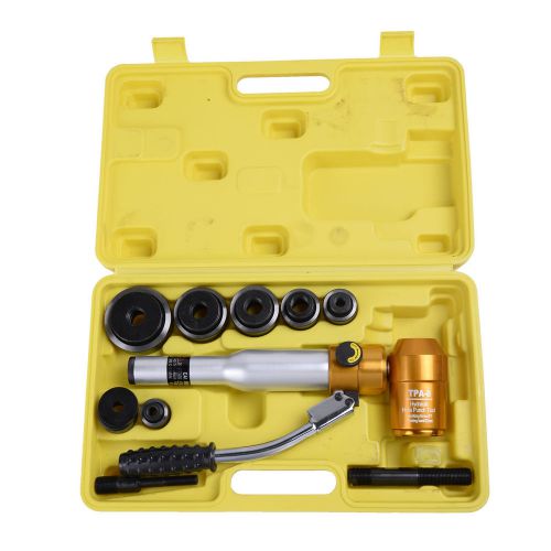 6 Ton Hydraulic Knockout Punch Driver Kit Hand Pump Hole Digger Tool 11-gauge