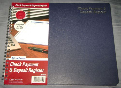 Adams Check Payment &amp; Deposit Register AFR60 11&#034; x 8.5&#034; 96 Pages