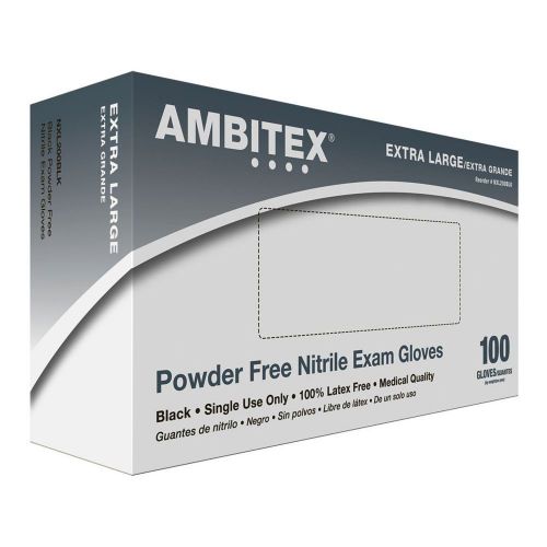 Tradex NXL200BLK Extra Large Black Nitrile Exam Gloves - 1000 / CS