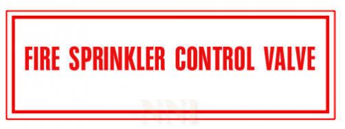 FIRE SPRINKLER CONTROL VALVE (Aluminum Sprinkler System Sign) 6&#034; x 2&#034;