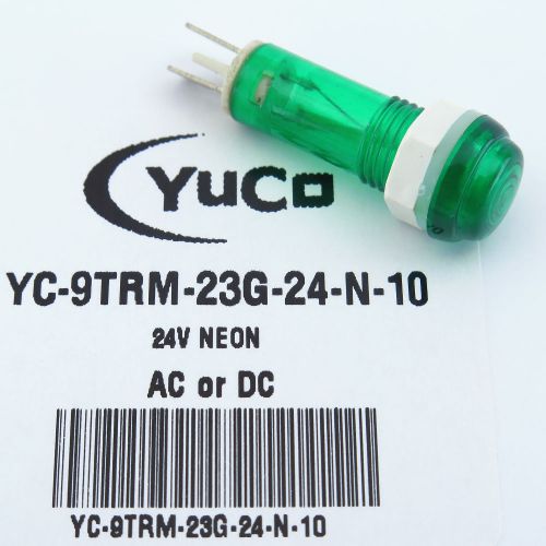 Lot of 10 yc-7trm-23g-24-n-10 minni neon 7mm pilot light 24v terminal ring+nut for sale