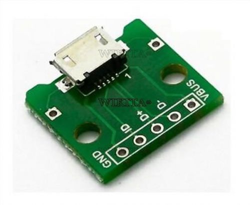 2pcs micro usb to dip adapter 5pin female connector b type pcb converter new