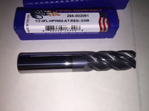 Carbide 1/2&#034; 4fl-hpvmg-at-reg-.030 rad end mill altin 1-1/4&#034; loc monster tool for sale