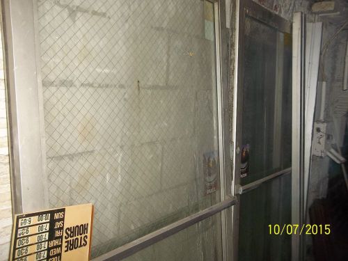 Set of Commercial Glass Entry Doors w/ Security Wiring &amp; Frame