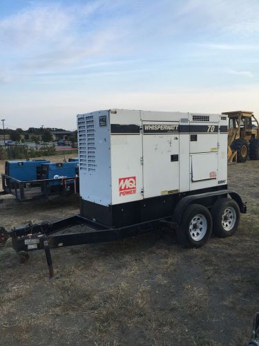 Mq multiquip dca70 usi whisperwatt 62kw diesel generator 3 phase trailer mounted for sale