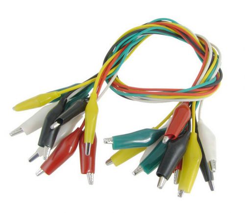 10 pcs colorful insulating alligator clip test lead cable 45cm 1.5 ft for sale