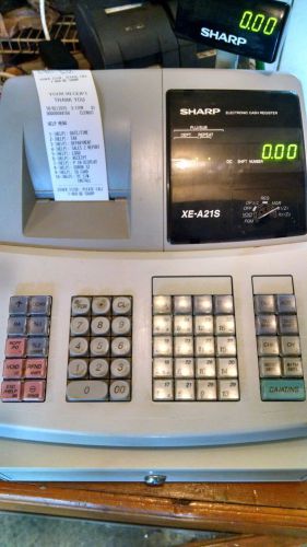 Sharp XE-A21S Electronic Point-of-Sale Cash Register Front &amp; Rear LCD Display