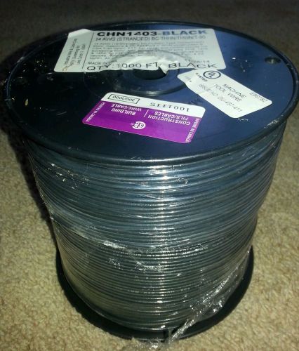 1000 FT THHN/THWN WIRE 14 AWG STRANDED 600 VOLT BLACK. MADE IN USA.